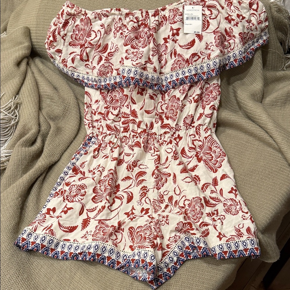 Socialite Red and White Floral Jumpsuit